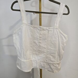 NWT Levi's White Lace Detail Blouse, Size L.